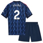Günstige Fußballtrikots Arsenal Saliba 2 Kinder Auswärtstrikot 2025-26 Kurzarm